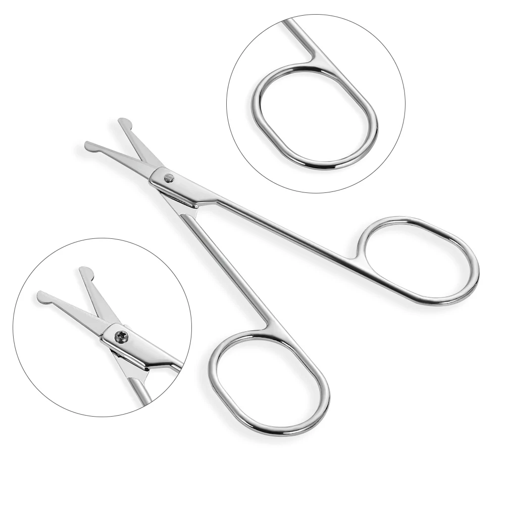 Professional Makeup Scissors Stainless Steel Eyebrow Scissor Woman Nose Hair Face Hair Mustaches Removal Tool Silver Cosmetic