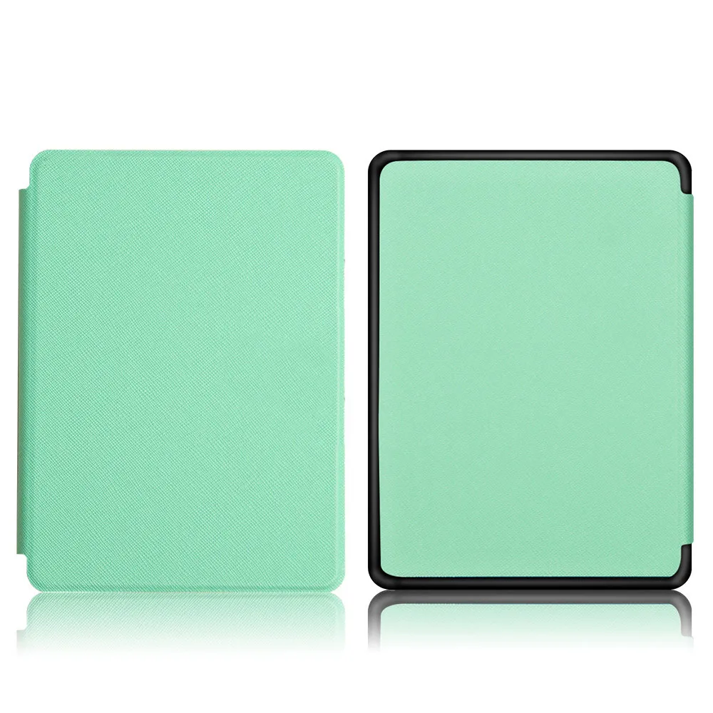 Ультра тонкий умный кожаный магнитный чехол для Amazon Kindle Paperwhite 4 защитный чехол для путешествий портативный - Цвет: Mint Green