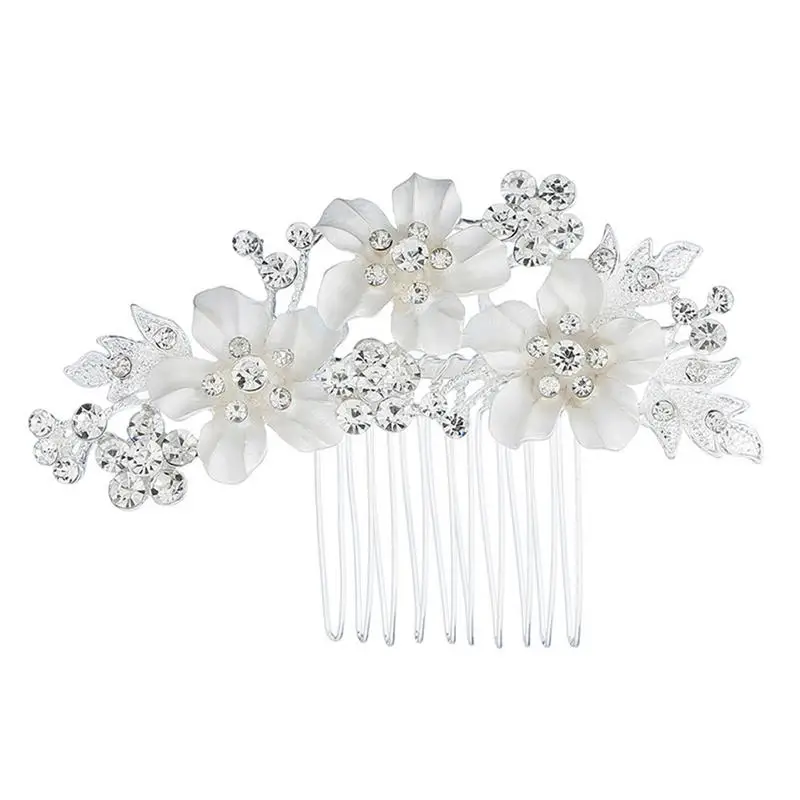 

Hair Comb Bride Headdress Hand-Made Rhinestone Insert Comb Crystal Clip Flower European and American Style Flower Hairdress