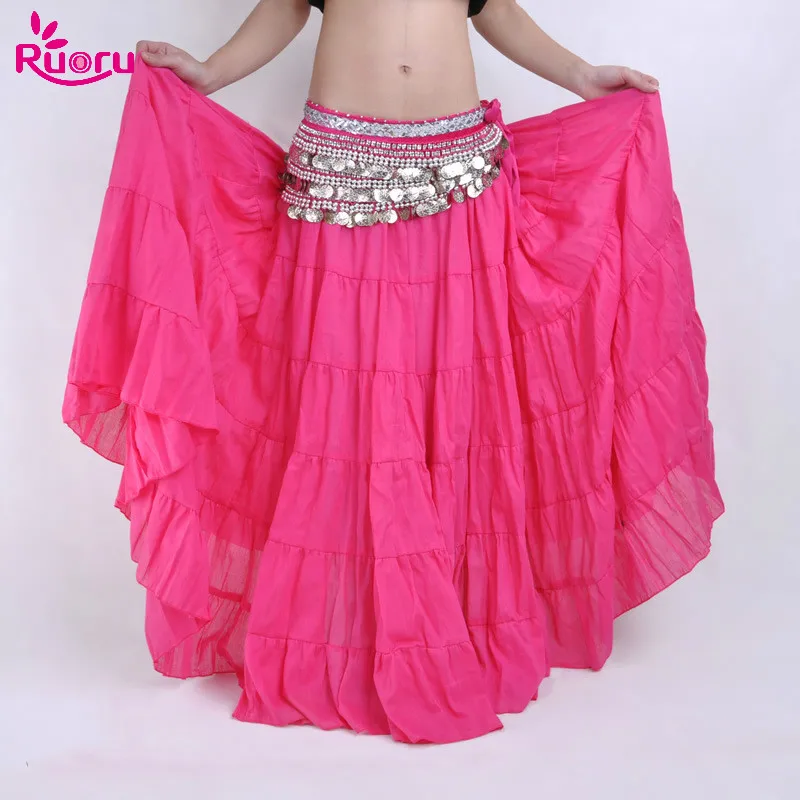 

Ruoru 100% Linen Belly Dance Gypsy Skirt Belly Dancing Gypsy Dress Gitana Tribal Belly Dance 15 Colors Bellydance Costume Women