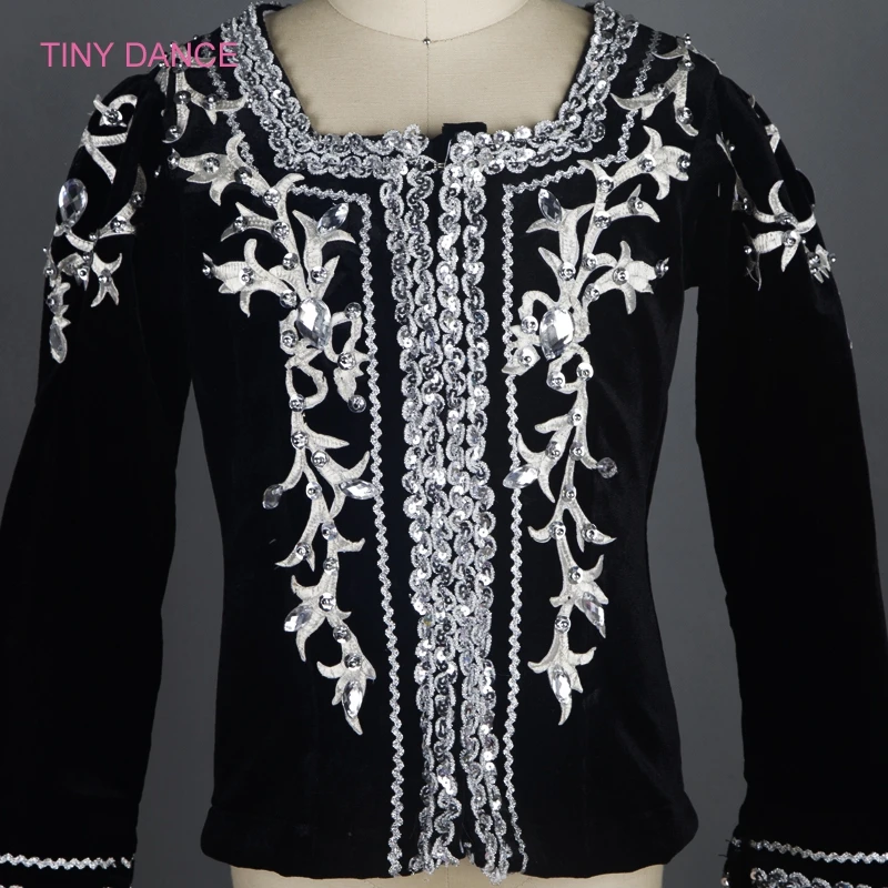 Черная классическая туника для балерины профессиональный костюм сцены мужчин