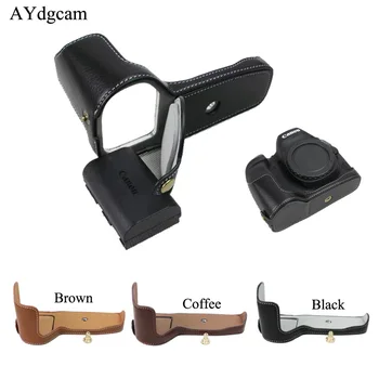 

Genuine Leather Camera Case Bag Half Body For Canon 6D Mark II 6D II Bottom Camera Cover Black Brown Coffee