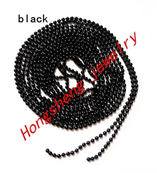 

Wholesale black color 100 pcs/lot Long:70cm(27.6" ) Beads:1.5mm(0.059") Ball Chain Necklace W / Connector (As shown )
