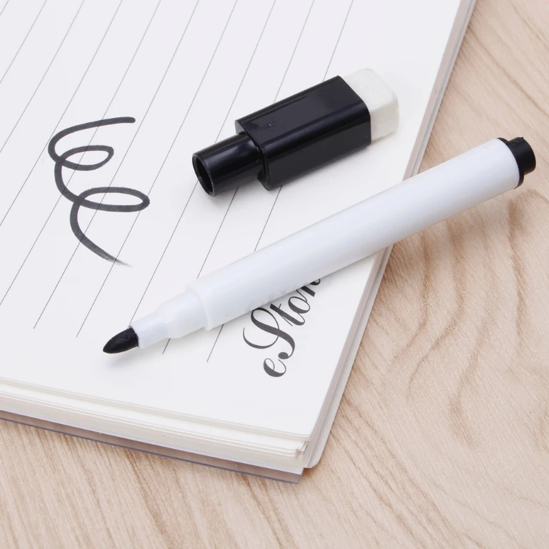 

5Pcs Whiteboard Pen Erasable Dry White Board Markers Black Ink Fine Size Nip Drop Shipping Support