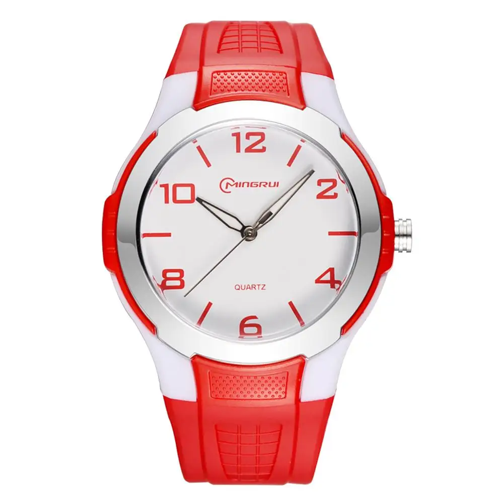 

2019 Waterproof Boy Girl Round Dial Plastic Leather Strap Analog Quartz Wrist Watch