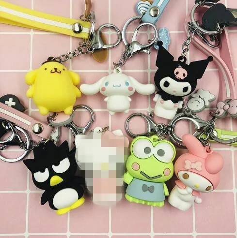 Cute Kuromi Plush Doll Pendant Key Chain Keychain Car Keyring Toy Collection