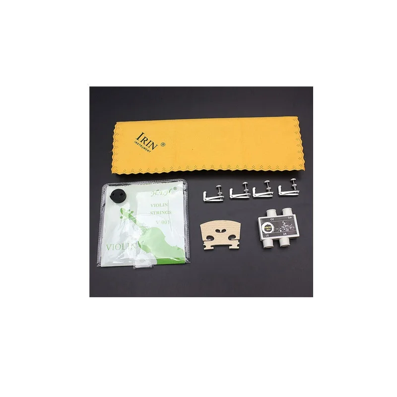 6-in-1 4/4 Violin Fiddle String Set Pitch Pipe Tuner Bridge Mute Silencer Cleaning Cloth 4 Fine Adjuster Accessories Kit | Спорт и