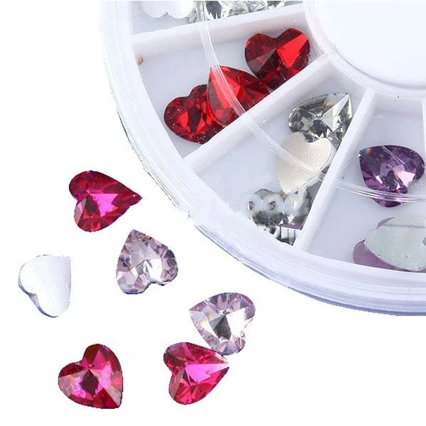 ShopEasy 36pcs Nail Art Heart Shape Rhinestones Decoration Wheel | Красота и здоровье