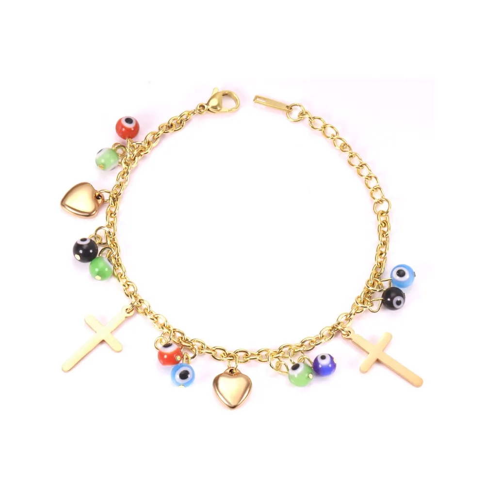 

LUXUKISSKIDS Luxury Bracelet For Women Dainty Gifts Cross Jewelry Friendship Stainless Steel Gold Bracelet Femme