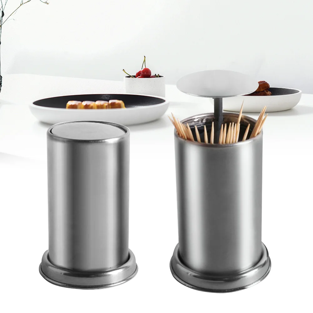 

Dispenser Accessories Stainless Steel Storage Case Home Durable Box Kitchen Toothpick Holder Automatic Press Cotton Swab