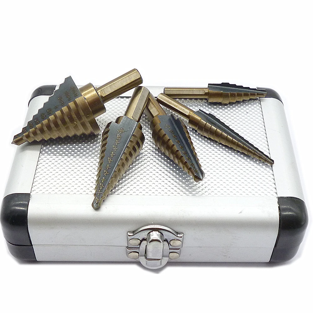 Step Drill Bit 5pc Set Metalworking Tools HSS Cobalt Multiple Hole 50