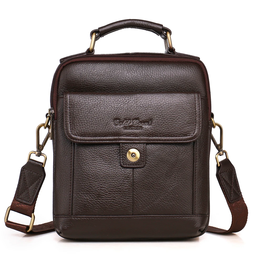 NEW Fashion 100 genuine leather men bag head layer cowhide small