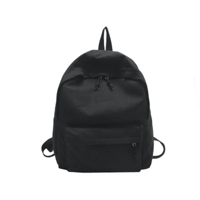 

New simple Women bag large capacity canvas zipper Women backpacks bag casual solid color young students bag
