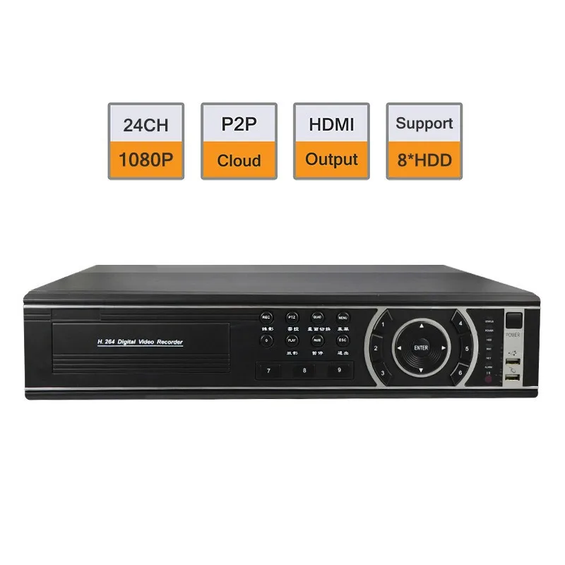 

24CH Full HD 1080P Realtime Recorder NVR 2U ONVIF P2P Support 8pcs HDD