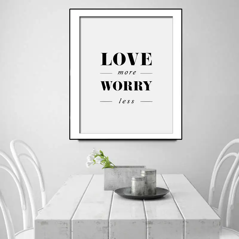 Простое английское украшение для гостиной Love more Not less картина без рамки постер с