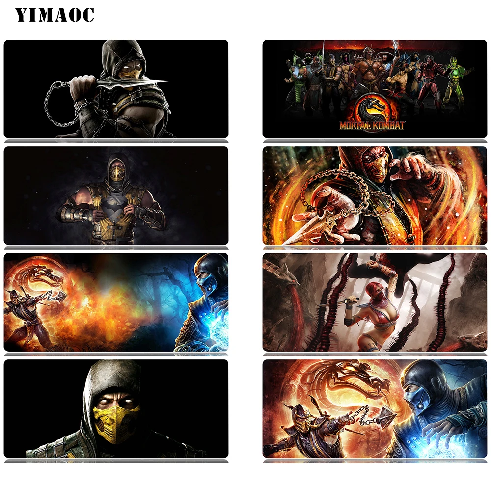 YIMAOC Mortal Kombat Коврик Для Мыши Компьютерный коврик для мыши Противоскользящий коврик для игровой мыши из натурального каучука 30x60 см