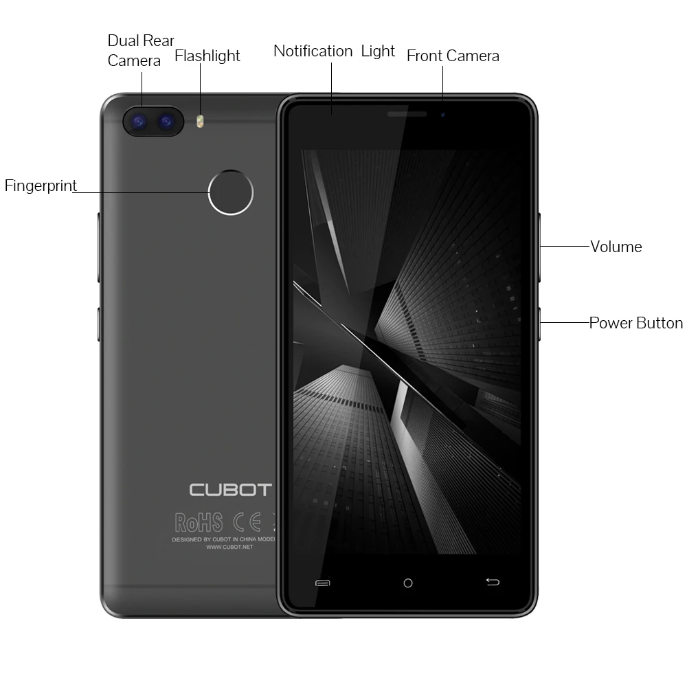 Cubot H3 6000mAh Big Battery OTG 5.0 Inch HD Android 7.0 MT6737 Quad Core 3GB+32GB Smartphone Rear Dual Camera 4G LTE Finger ID|Смартфоны| |