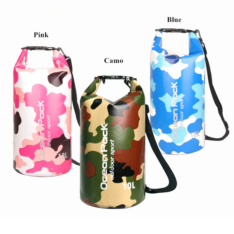 2L/5L/10L/15L/20L Камуфляжный Водонепроницаемый сухой мешок с плечевыми ремнями для