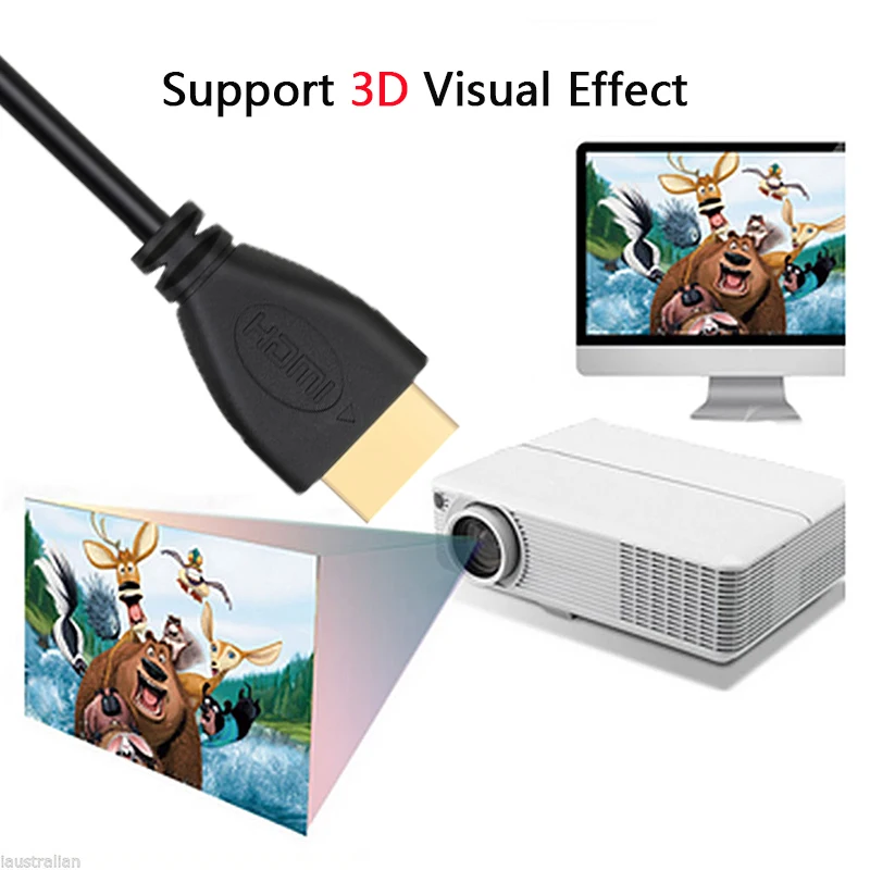 Shuliancable Высокоскоростной HDMI кабель с Ethernet, поддерживает 1080p 3D и возврат звука, 0,3 м 1 м 1,5 м 2 м 3 м 5 м 7,5 м 10 м