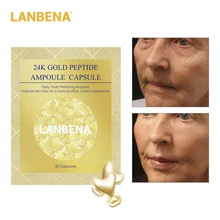 LANBENA 24K gold peptide wrinkle facial ampoules Capsule face cream day skin whitening Sera Anti-Aging lifting firming 30 grains LANBENA 24K gold peptide wrinkle facial ampoules Capsule face cream day skin whitening Sera Anti-Aging lifting firming 30 grains