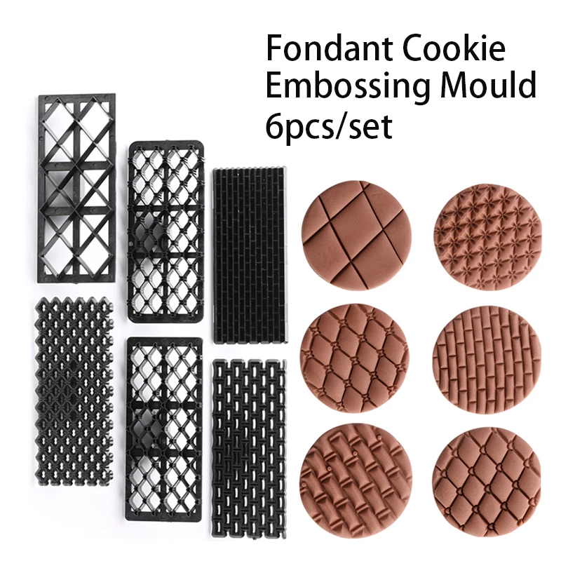 Fondant Cookie Embossing Mould 6pcs set cookie Imprint Mat Set