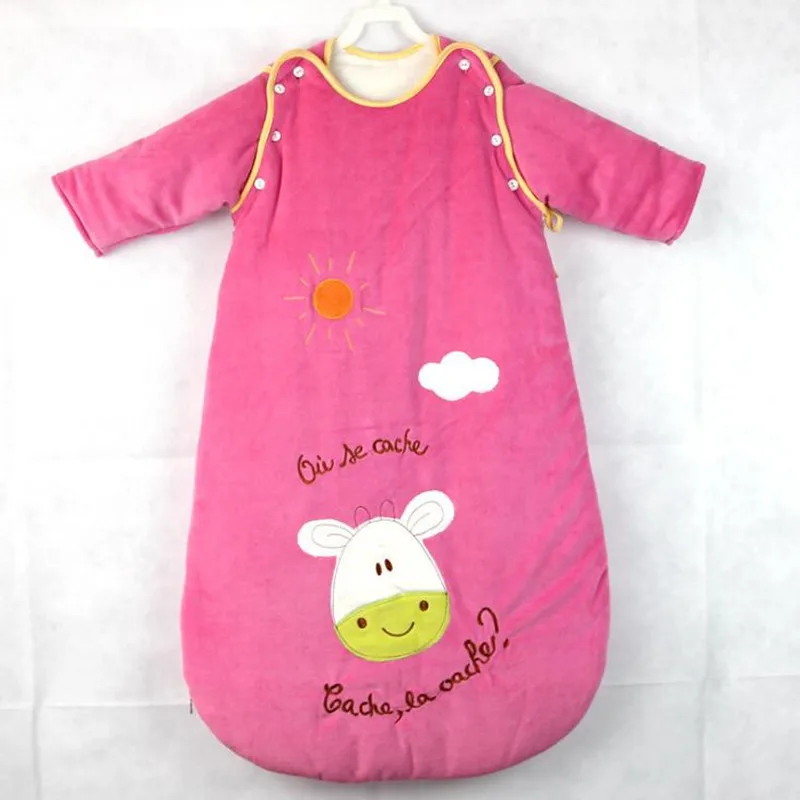Хлопковый спальный мешок для новорожденных, спальный мешок с длинными рукавами, съемный конверт новорожденного