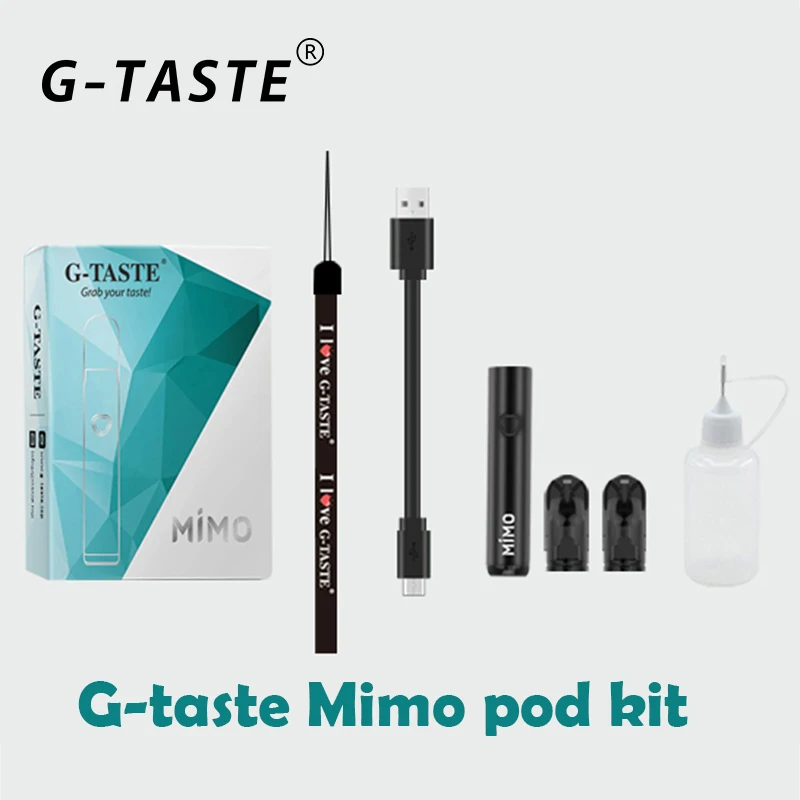 2019 новейшая электронная сигарета vape pod kit G-taste Mimo pod kit 450 мАч встроенный аккумулятор и 1,3 мл vs justfog Minifit