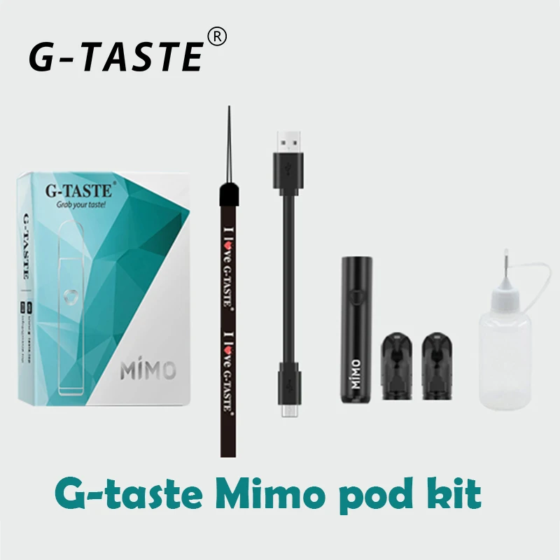 

2019 Newest E cigarette vape pod kit G-taste Mimo pod kit 450mah built-in battery & 1.3ml vs justfog Minifit