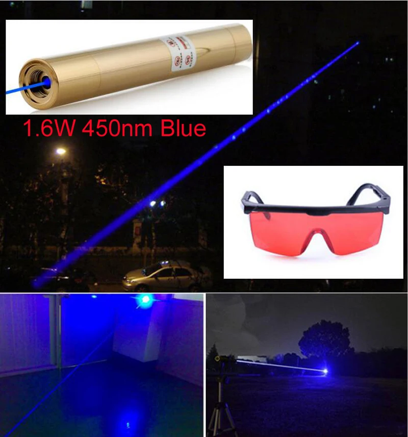 Золотой цвет Медь материал 1.6 Вт синий лазерный указатель зум в/зум из сильных видимый лазерный луч модуль фонарик для пластиковых carv