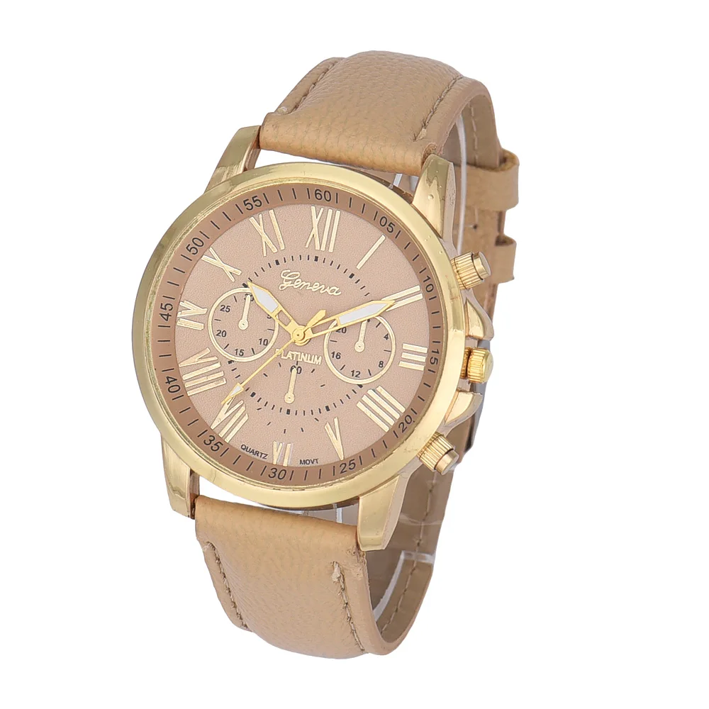 

Splendid New Women's Fashion Geneva Roman Numerals Faux Leather Analog Quartz Wrist Watch