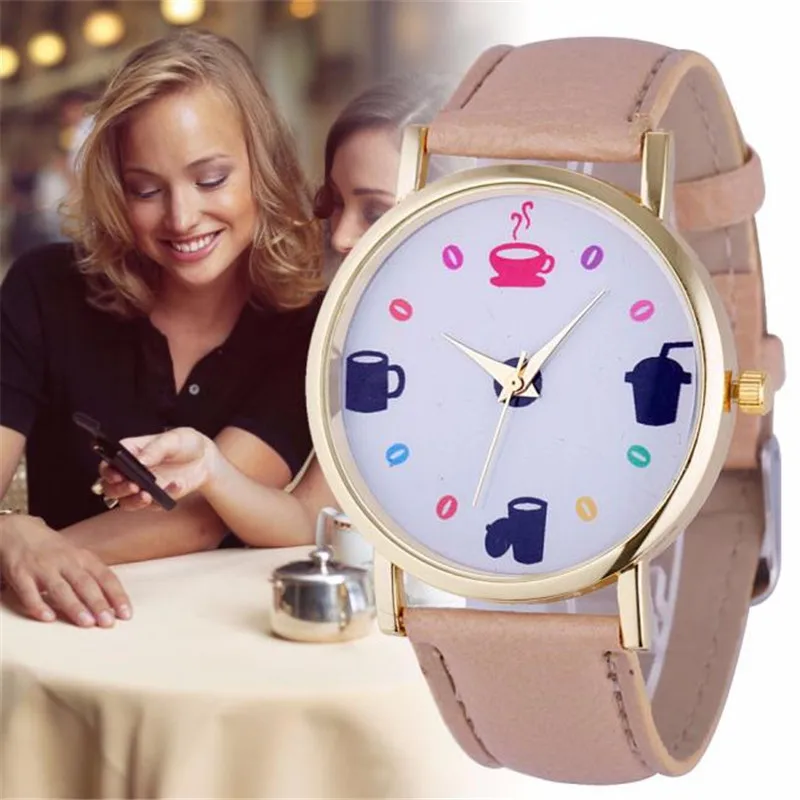 Fashion 8Colors Fashion Womens Leather Stainless Steel Date Dress Quartz Analog Wrist Watch FreeShipping Reloj Mujer