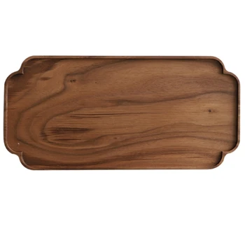 

Chinese Style Black Walnut Solid Wood Tray Rectangular Tableware Serving Tray Snacks Fruit Wooden Plate Kungfu Tea Serving Tra