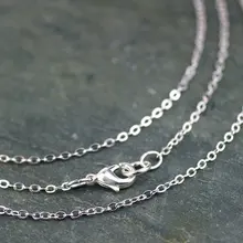 100 шт./лот 2*3 мм посеребренные Плоское Ожерелье-цепочка 3" L