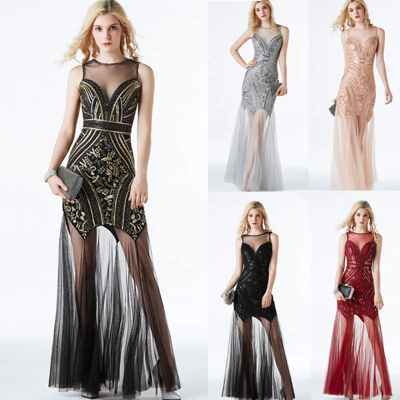 Горячее яркое торжественное платье с Черными Блестками Robe de soiree Vestidos винтажное вечернее платье с бисером сексуальное женское платье CZ-LF27