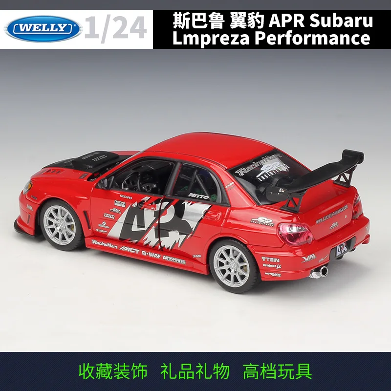 WELLY 1/24 масштабная модель автомобиля игрушки APR Subaru lmpreza производительность литья под давлением металлическая модель автомобиля игрушка для коллекции, подарок, дети