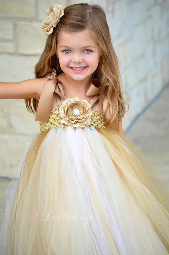 gold-ivory-and-sliver-flower-girl-tutu-dresses