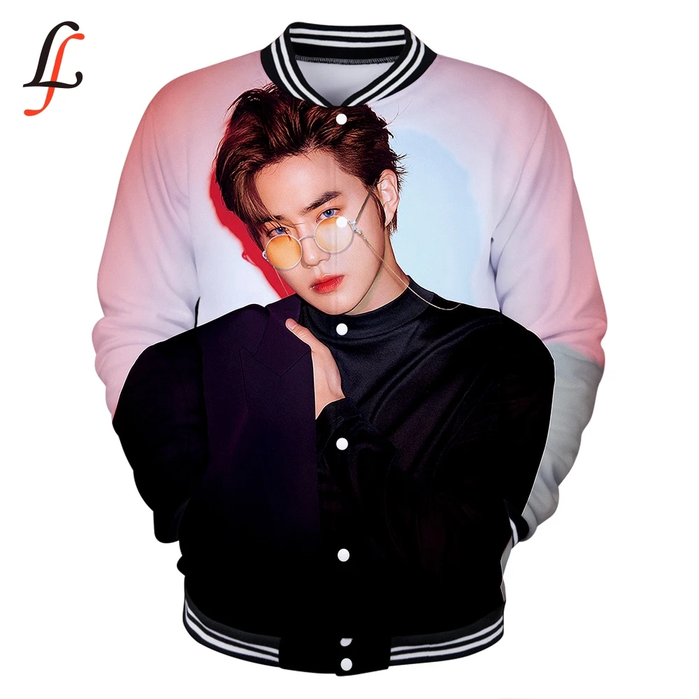 EXO Love Shot 3D Bangtan Boys Harajuku бейсбольная куртка Кофты для женщин/мужские зимние