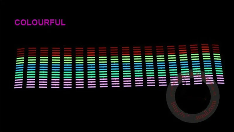 Светодиодный светильник 114*30 см, цвета: красный, зеленый, желтый, синий, фиолетовый, розовый, красочный, для автомобиля, музыка, ритм, эквалайзер, 3D вспышка