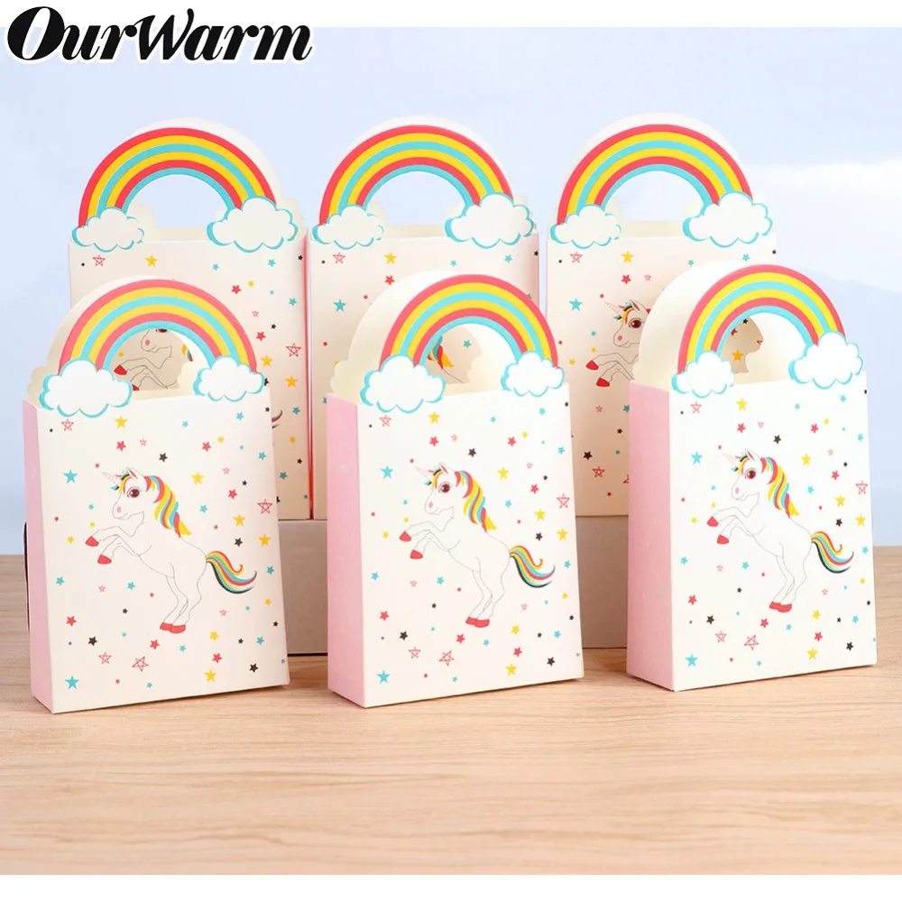 OurWarm 10 шт. крафт-бумага Единорог подарочные пакеты упаковка конфеты Упаковочные пакеты Детская Игрушка В ванную день рождения поставки