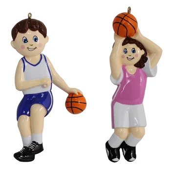 

Maxora Basketball Boy Girl Polyresin Glossy Sports Christmas Ornaments Personalized Gifts or For Home Decor