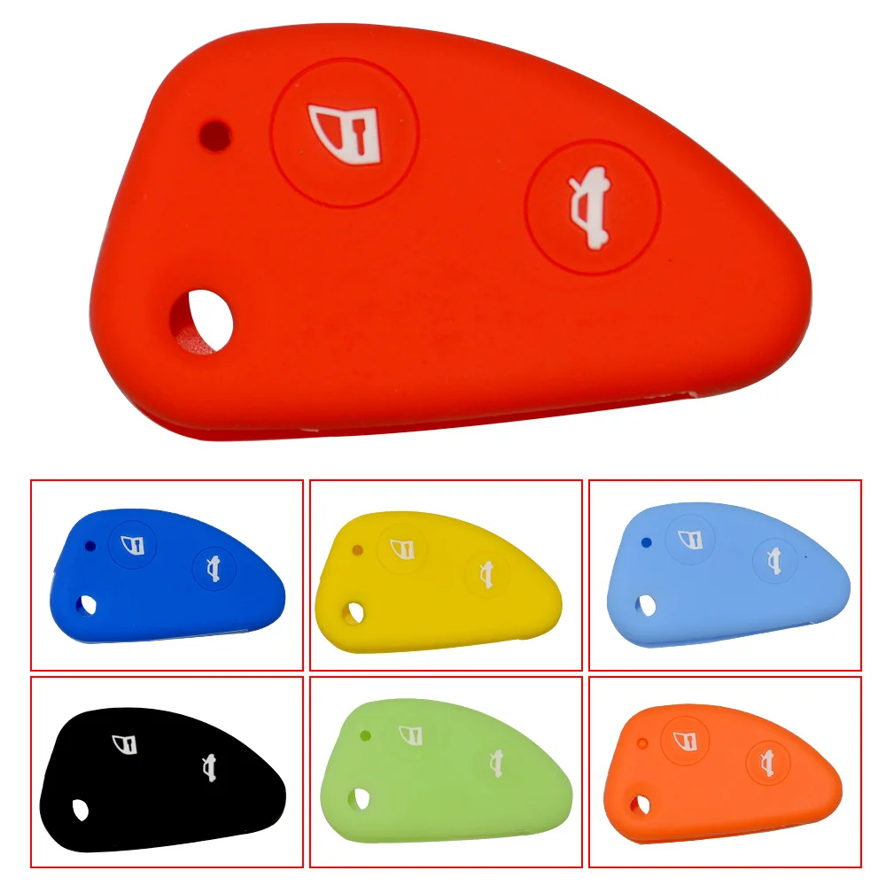 Car Key Silicone Rubber FOB Cover Case Set Shell Protect for Alfa Romeo 147 156 166 GT JTD TS Flip Folding 2 Buttons Remote (3)