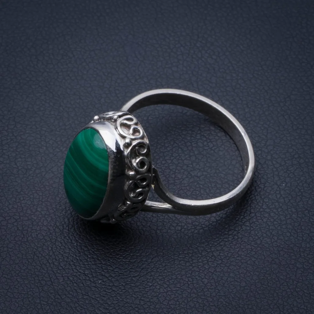 

Natural Malachite 925 Sterling Silver Ring, US Size 7.75 R2899