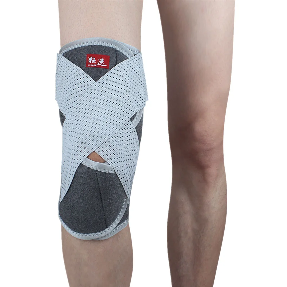 

New Kuangmi Breathable Adjustable Sports Knee Support Brace Protector Pads Sleeve Basketball Football Patella Kneepad