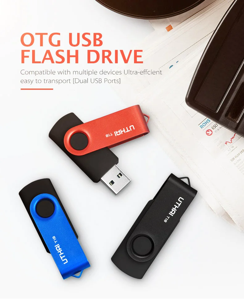 UTHAI T18 USB OTG флэш-накопитель 32 г 16 г 8 г смартфон ручка-накопитель к Micro USB портативный накопитель металлический диск памяти USB2.0
