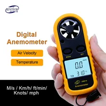 Digital Anemometer Wind Speed Gauge Meter GM816 30m s 65MPH Hand held Anemometro Thermometer LCD Air