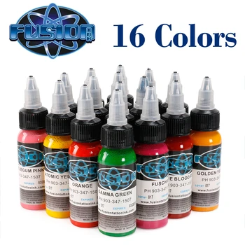 

16 Colors/Pcs Tattoo Pigment Set Kits Body Art Tattoo 1oz Professional Beauty Permanent Tattoo Paints Supplies Tattoo Inks