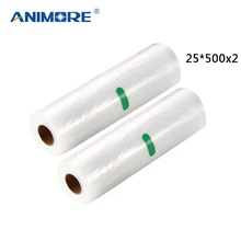 ANIMORE Vacuum Packaging Rolls 25×500 Vacuum Heat Sealer Food Saver Bags Food Storage Bags 2 Rolls Food Storage Bags