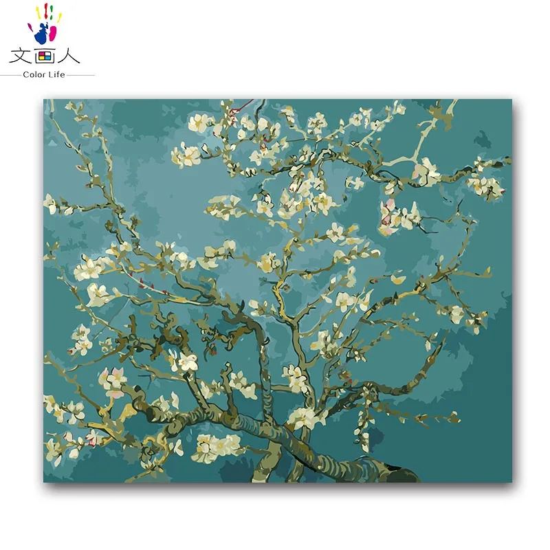 Цифровая картина по номерам vencent Van gogh Абрикосовое дерево масляная краска на