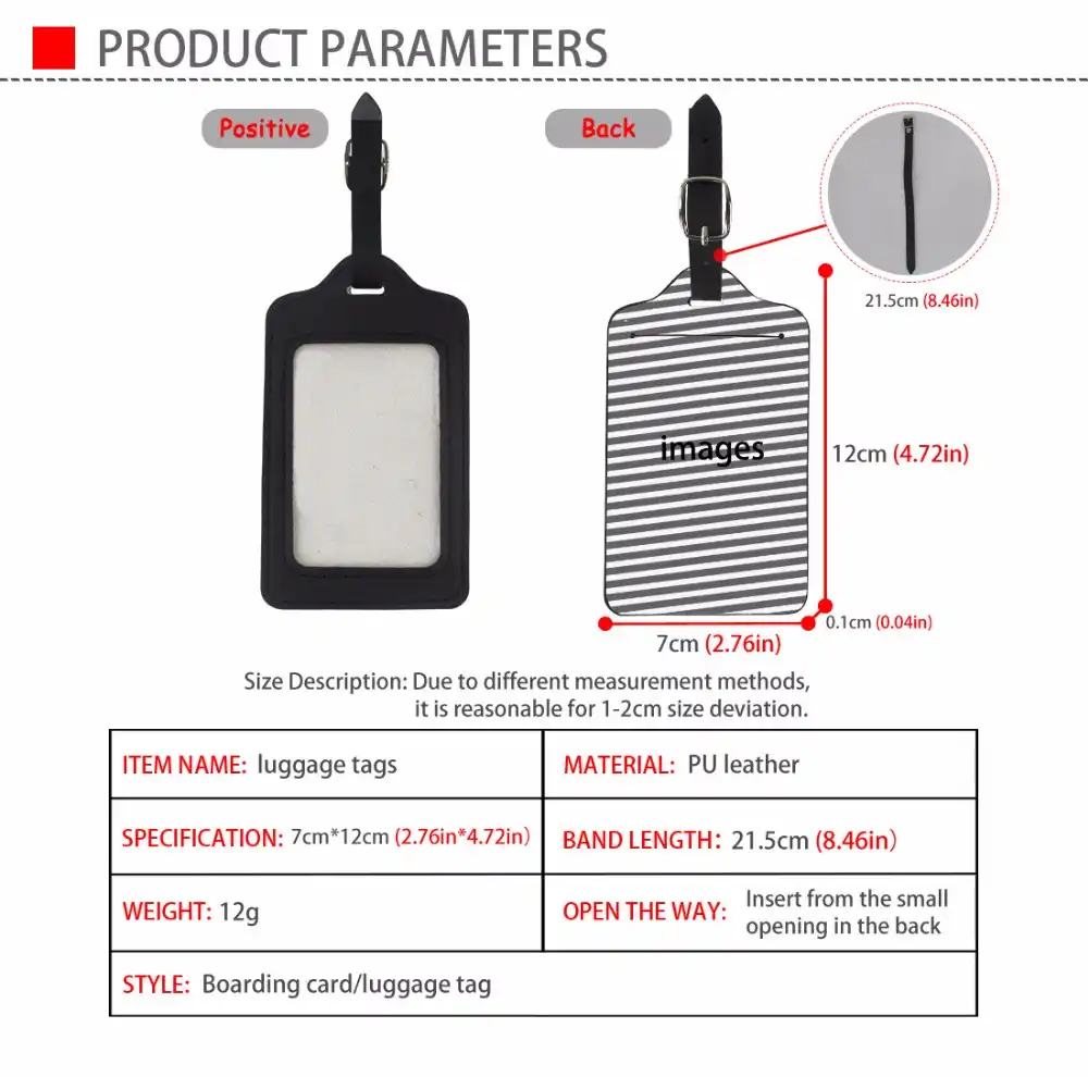 sticker luggage tag