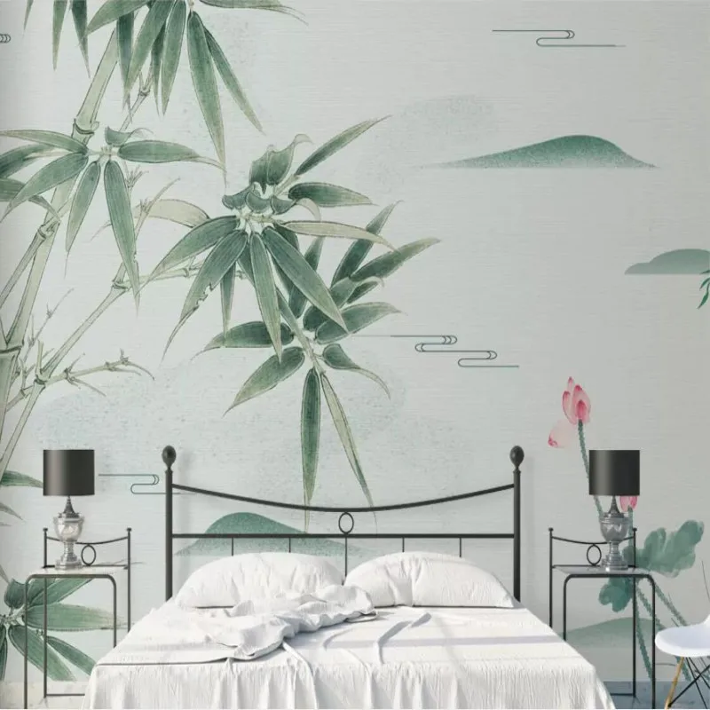 

Minimalist Zen Chinese ink bamboo background wall